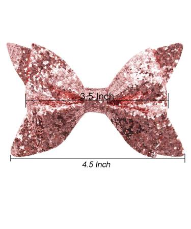 DeD 30 Pieces 4.5 Inch Glitter Hair Bows Clips for Girls - Sparkly Sequins Alligator Clips (15 Pair) - Perfect for Baby Girls, Teens, and Toddlers - Buy Online on GoSupps.com