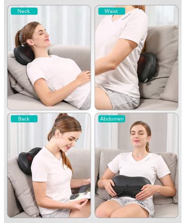 Shiatsu Electric Neck and Back Massager Pillow with Heat - 3D Deep Tissue Kneading for Muscle Pain Relief - Ideal for Home, Office, Car Use - Perfect Gift for Dad and Mom - Buy Online on GoSupps.com
