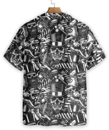 HYPERFAVOR Skull Barber Shirts for Men- Casual Short Sleeve Barber Skull Shirt Men- Barber Hawaiian Shirts for Men XX-Large V2 - Buy Online on GoSupps.com