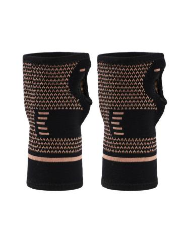 Faddare Wrist Support Sleeves 1pair Wrist Support Sleeves Copper Infused Injury Recovery Left Right Arthritis(size:1pair)