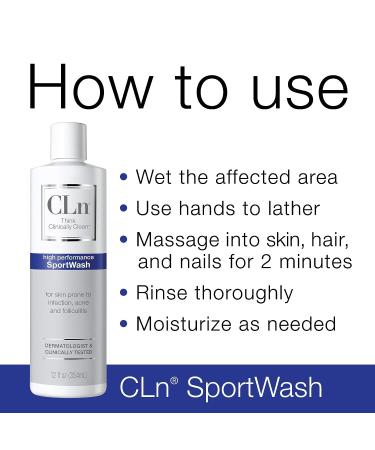 CLn SportWash - Body Wash for Sport Infections, Rashes, and Ingrown Hairs (12 fl oz) - Buy Online on GoSupps.com