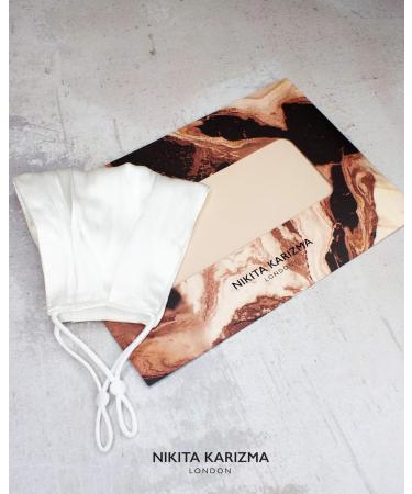 KARIZMA Beverly Hills Silk Face Mask - White Designer Facemask for Women | Washable & Reusable 19 Momme Mulberry Silk Mask - Buy Online on GoSupps.com