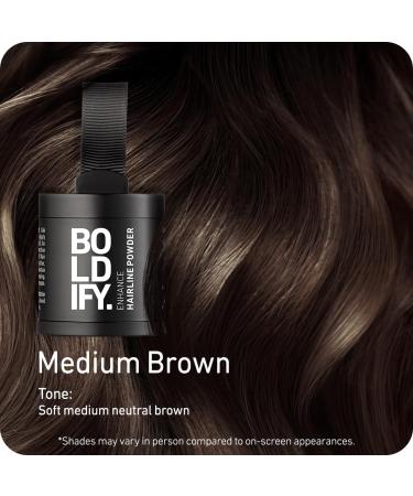 BOLDIFY Hairline Powder - LARGER 10g Bottle - Root Touch Up Powder - Instantly Conceals Hair Loss - Hair Toppers for Women & Men Hair Powder for Thinning Stain-Proof 48 Hour Formula (Medium Brown) 10 g (Pack of 1) Medium Brown - Buy Online on GoSupps.com