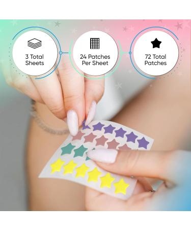 Star Pimple Patches (72 Count) - Acne Healing Hydrocolloid Stickers with Tea Tree Oil for Fast Blemish Relief | Buy Now for Gentle Skin Recovery - Buy Online on GoSupps.com