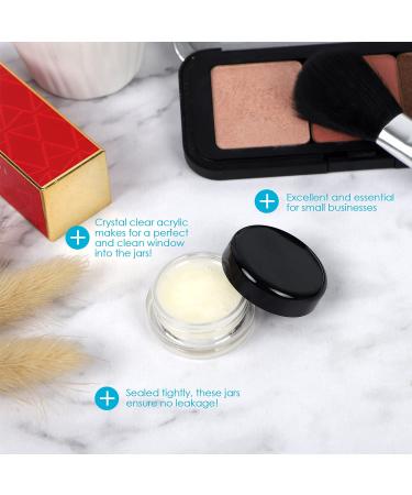 Houseables 3g Black Cosmetic Sample Jars, 50-Pack - BPA-Free Plastic Pots with Screw Cap Lid for Makeup, Nails, Jewelry - 3ml Empty Containers - Buy Online on GoSupps.com