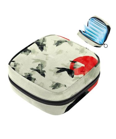 Women's tie storage pocket menstrual cup pocket girl travel big capacity make-up women bandage organizer zodiac moon cloud pattern color 7 4.7x6.6x6.6 in/12x17x17 cm