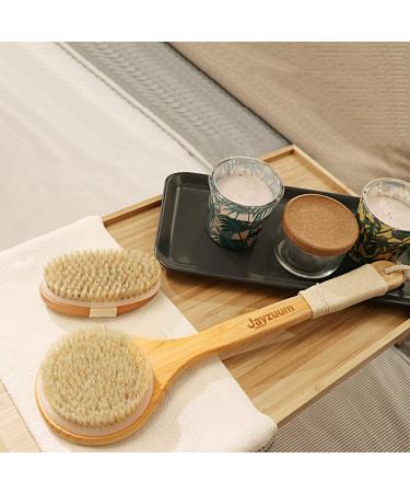 Jayzuum Set of 2 Back Brushes - Long Handle Dry Bath Brush for Peeling & Massage | International Shipping Available - Buy Online on GoSupps.com