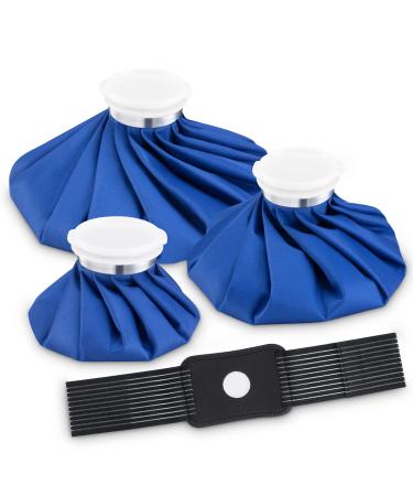 DoeDoe Ice Bag Packs for Injuries Reusable, Refillable 3 Ice Packs (6"/9"/11") Ice Bags with Elastic 1 Breathable Wrap, Hot & Cold Therapy and Pain Relief for Headache, No-Leak Medical Ice Bag - Buy Online on GoSupps.com
