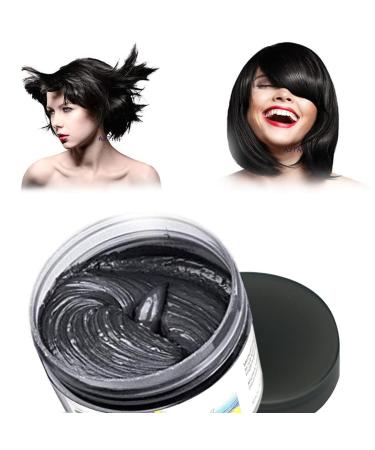Hair Color Wax Natural Matte Hairstyle Hair Wax for Party Cosplay Halloween (Black)