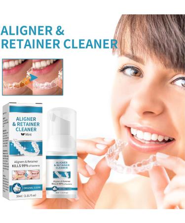 Retainer Cleaner 30ml - Stain Removal Foam for Aligners & Teeth Whitening with Mint Extract - Buy Online on GoSupps.com