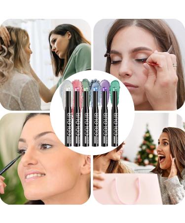  Generisch Set of 6 cream eyeshadow sticks - With glitter effect - Shiny - Long-lasting - Waterproof - For holidays everyday wear birthdays and special occasions for girls - Buy Online on GoSupps.com