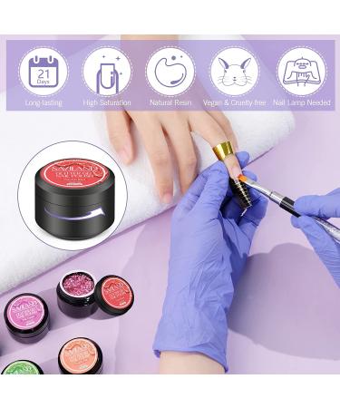 Saviland Platinum Glitter Gel Nail Polish Set - 12 Colors | Soak Off Nail Art for Home DIY & Professionals - 6ML - Buy Online on GoSupps.com