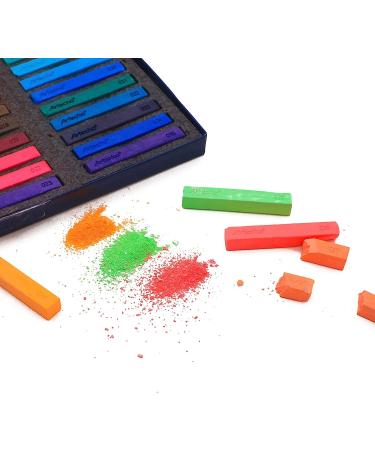 Artecho 48 Premium Soft Pastels Set - 46 Colors with 4 Fluorescent Shades - Ideal for Drawing, Blending, and Shading - Art Supplies for Kids and Beginners - Buy Online on GoSupps.com