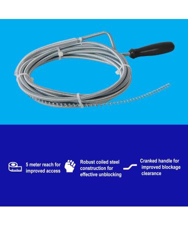 ebuyerfix wokin Drain Unblocked Cleaner Flexible Spring Wire Sink & Drain Cleaner Baths Drains & Dishwashers Unblocked Toilet Pipe Heavy Duty (5 Meter) - Buy Online on GoSupps.com