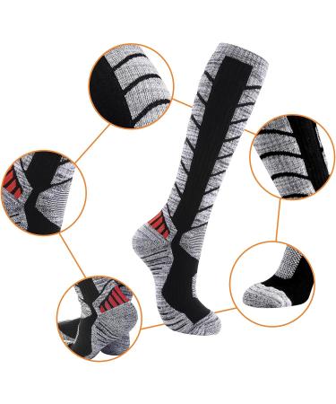 3 Pair Extra Thick Ski Socks for Women & Men | Warm Knee High Snowboarding Socks - Buy Online on GoSupps.com