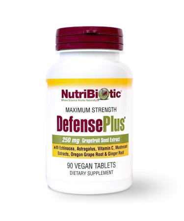 NutriBiotic DefensePlus Maximum Strength 90 Vegan Tablets