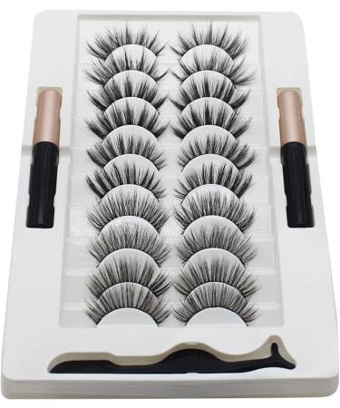 TONXX 10 Pairs Magnetic Eyelashes and Eyeliner Kit Reusable 3D Magnetic False Lashes Extension Needed for Makeup 1# - Buy Online on GoSupps.com