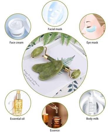 Buy Gua Sha Facial Tools Set - Jade Roller & Acupressure Scraper for Face & Body | Natural Quartz Massage for Fine Lines & Muscle Relief - International Shipping - Buy Online on GoSupps.com
