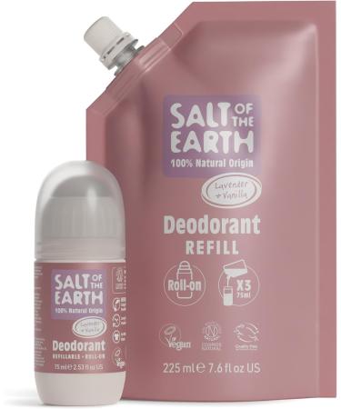 Salt of the Earth Recharge Roll-On D odorant Naturel x3 Utilisations Lavande & Vanille V gan Protection Longue Dur e Certifi Leaping Bunny Fabriqu au Royaume-Uni 225ml Lavande 225 ml (Lot de 1) - Buy Online on GoSupps.com