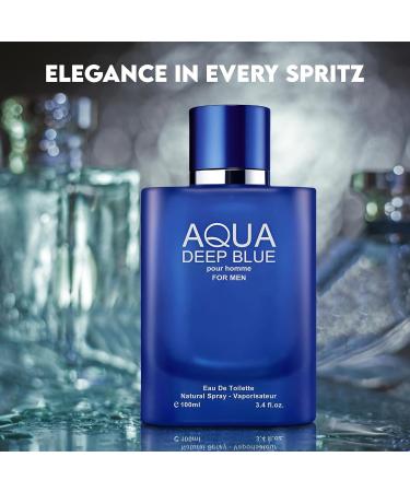 Aqua Deep Blue Cologne for Men Natural Spray Perfume Classic Scent Wonderful Father's Day Gift Eau De Toilette for Daily Use 3.4 Fluid Ounce Aqua Deep Blue 3.4 Fl Oz (Pack of 1) - Buy Online on GoSupps.com