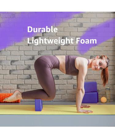 Overmont Yoga Block 2 Pack - Supportive Latex-Free EVA Foam - Non-Slip Surface - for Pilates, Stretching and Meditation - Purple 9*6*3 - Buy Online on GoSupps.com