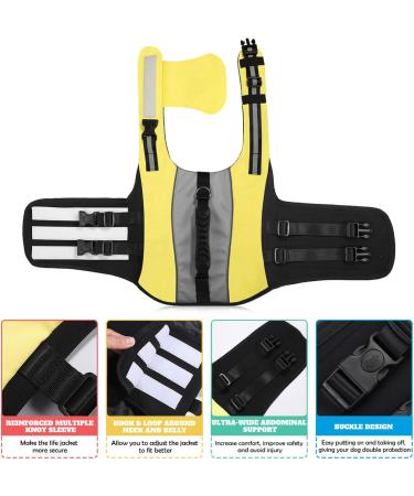POPETPOP Dog Life Jacket for Swimming - Reflective Pet Float Coat for Small, Medium, Large Dogs - Buy Online on GoSupps.com