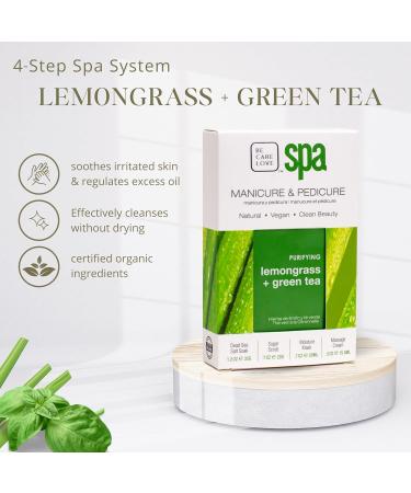 Lemongrass + Green Tea 4-in-1 Manicure & Pedicure Spa Set Exfoliate Hydrate & Refresh Skin | Dead Sea Salt Soak Sugar Scrub Moisture Mask & Massage Cream | Professional & Home Uses - Buy Online on GoSupps.com