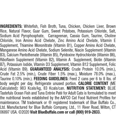 Tastefuls Natural Wet Cat Food Ocean Fish & Tuna Pate 3oz (Pack of 24) Small Cans - Pack of 24 Oceanfish & Tuna Pate - Buy Online on GoSupps.com