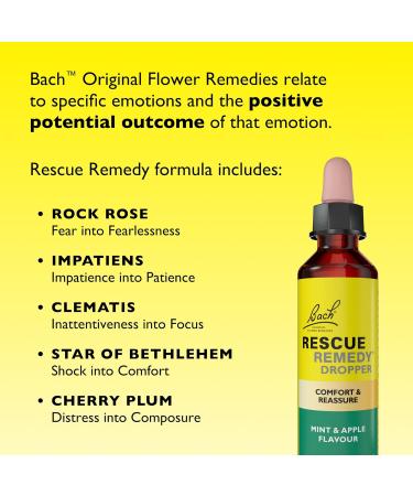 Rescue Remedy Compte-gouttes 20 ml (menthe et pomme) Confort et rassurance soutien naturel du bien- tre motionnel formule v g talienne aux essences florales voyage examens - Buy Online on GoSupps.com