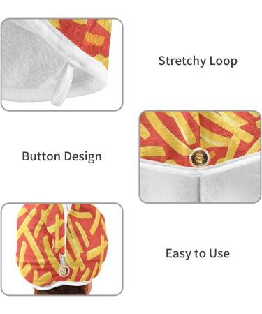 Super Absorbent French Fries Hair Towel 2 Pack | Quick Dry Turbans for Women & Girls Ideal for Fast Hair Drying - Buy Online on GoSupps.com