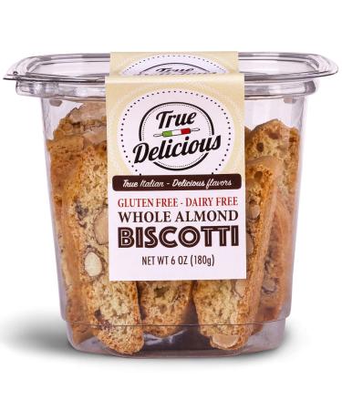 True Delicious GLUTEN FREE DAIRY FREE ALMOND BISCOTTI Italian fine dessert baked twice (4 boxes of 6oz each) - Buy Online on GoSupps.com