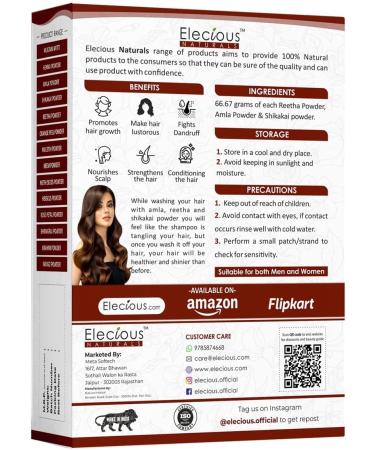 ZANTO Elecious Premium Amla Reetha Shikakai Powder Combo Pack for Healthy Hair - Buy Online on GoSupps.com