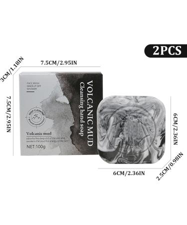 XUEYEGONGJI 2Pcs Charcoal Soap 100g Volcanic Clay Face Soap For Acne Natural Ingredients Black Soap Charcoal Soap Bar Oil Control Mostuizer Face Soap For Acne - Buy Online on GoSupps.com