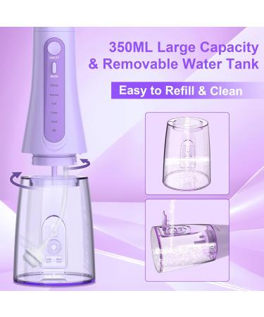 Portable Cordless Water Flosser for Teeth - USB Rechargeable Oral Irrigator - Home, Travel, Office - Purple - Buy Online on GoSupps.com