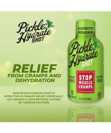 Cramp Relief Pickle Hydrate Shot - Electrolyte Replacement Pickle Juice Drink - Sugar-Free & Gluten-Free - 2 Oz-12-Pack - Buy Online on GoSupps.com