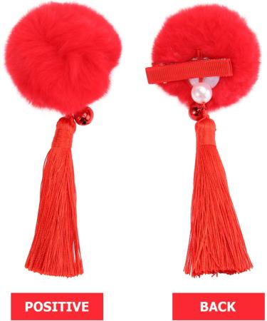 FOYTOKI 1 Pair Children's Hair Accessories Tassel Headwear Chinese ' Headdress Hair Clip Chinese Clothing Bow Headdress New Year Girl Hair Clip Hair Loop - Buy Online on GoSupps.com