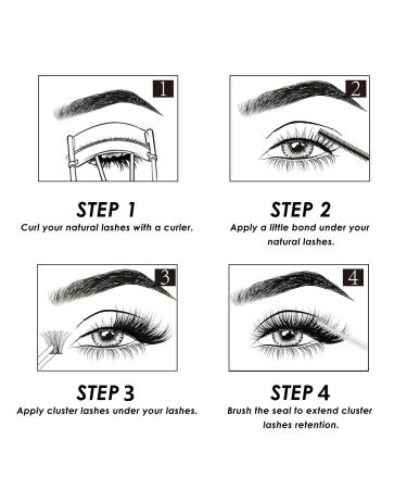 Lash Extension Kit - 120 Lash Clusters Bond & Seal Tweezers | C D Curl Soft Fluffy Reusable False Eyelashes 10-16mm | Premium Eyelash Extensions - Buy Online on GoSupps.com