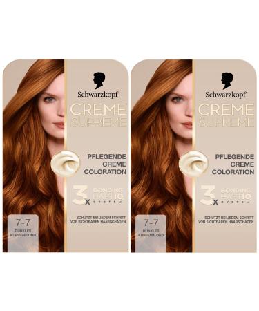 handle Coloration 77 Dark Copper Blonde 2 x 182 ml sustainable hair dye with serum and hair mask protects against visible hair damage 100 gray coverage