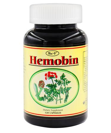 Healthy Land Hemobin 120 Capsules | Angelica Opuntia Alfalfa Hawthorn Berry | Helps Levels