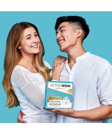 Active Wow 24k White Teeth Whitening Kit - LED Light, All Natural Formula, Mint Flavor - 30 Treatments - Buy Online on GoSupps.com