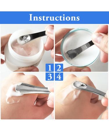 WLLHYF Mini Metal Makeup Spatula Skin Care Cosmetic Spoon Reusable Applicator Beauty Scoop for Facial Cosmetic for Face Mask Cream Lotions Moisturizers (3 Silver) - Buy Online on GoSupps.com