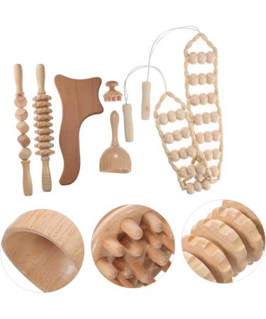 Healvian 12 STK Wooden Massage Tools Set - Back Muscle Therapy Device Engraved Roll Rod & Contour Board for Optimal Recovery - Buy Online on GoSupps.com