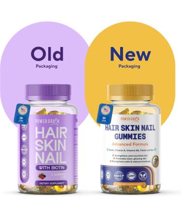 Premium Hair Skin and Nails Gummies 5000 Mcg Biotin Vegan Vitamins for Men & Women Promotes Healthy Hair Growth, Strong Nails, Radiant Skin 10X Extra Strength - Blueberry Flavour - Buy Online on GoSupps.com