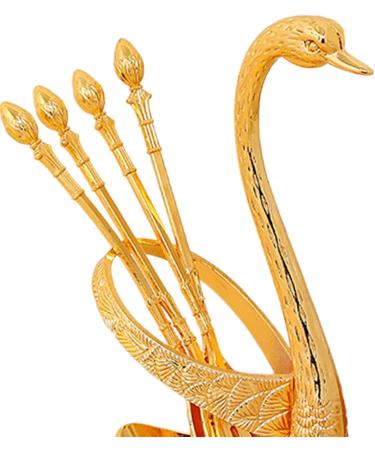 Swan Dinnerware Set Swan Base Holder Alloy Fruit Ice Cream Cake Dessert Flatware Set Swan Spoon Organizer for Hotel Kitchen Party Home Decor with Argent fork/816 (Color : with Gold Forks) - Buy Online on GoSupps.com
