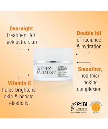 Super Facialist Vitamin C Night Cream - 50ml | Brighten & Reveal Radiant Skin | Oil-Free & Vegan Friendly - Buy Online on GoSupps.com