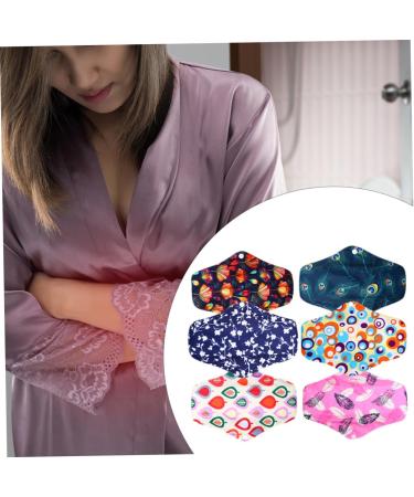 Solustrie 12 Pcs Women's Bandage Fabric Menstrual Pads - Carbon Fiber Multi-Color 18.5x14cm - Eco-Friendly Care with Wings - Buy Online on GoSupps.com