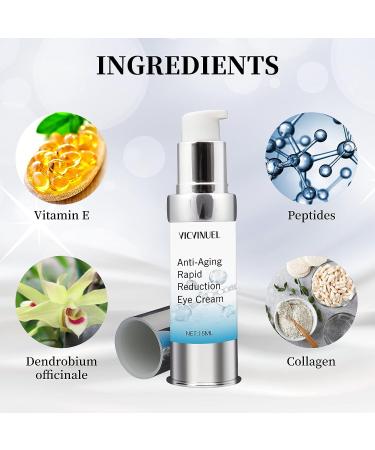 VICVINUEL Anti-Aging Under-Eye Cream - Dark Circle & Puffiness Reduction - Peptides & Vitamin E - 0.5 FL OZ - Buy Online on GoSupps.com