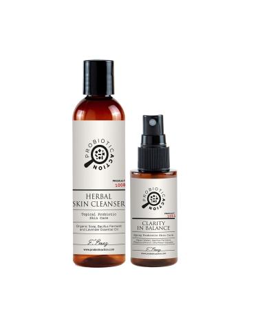 Probiotic Skin Care Kit: 100% Natural Soap & Pure Probiotc Spray. Daily Use Balances Microbiome Reducing Risk of Acne & Eczema.