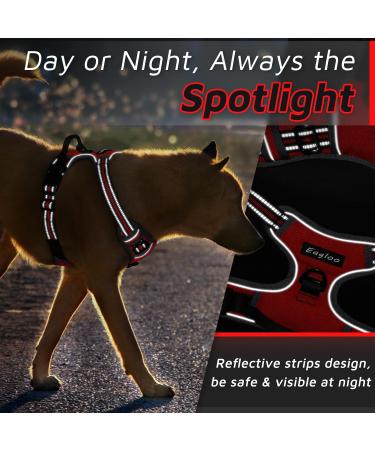 Eagloo Dog Harness for Small Dogs | Adjustable Anti-Train Dog Harness with Reflective Strips | Durable & Comfortable for Walking/Jogging | 1 Pack Red - Buy Online on GoSupps.com