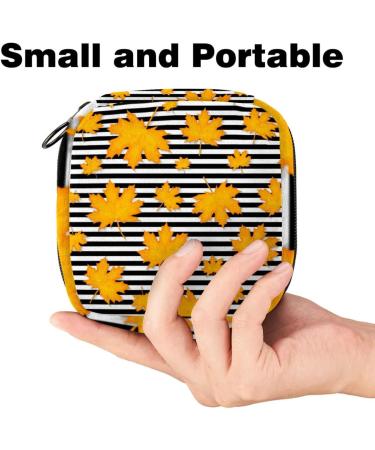 Javenproeqt Portable Women's Binding Bags - Menstrual Cup Pocket & Pads for Teens | Stylish Autumn Leaves Design - Buy Online on GoSupps.com
